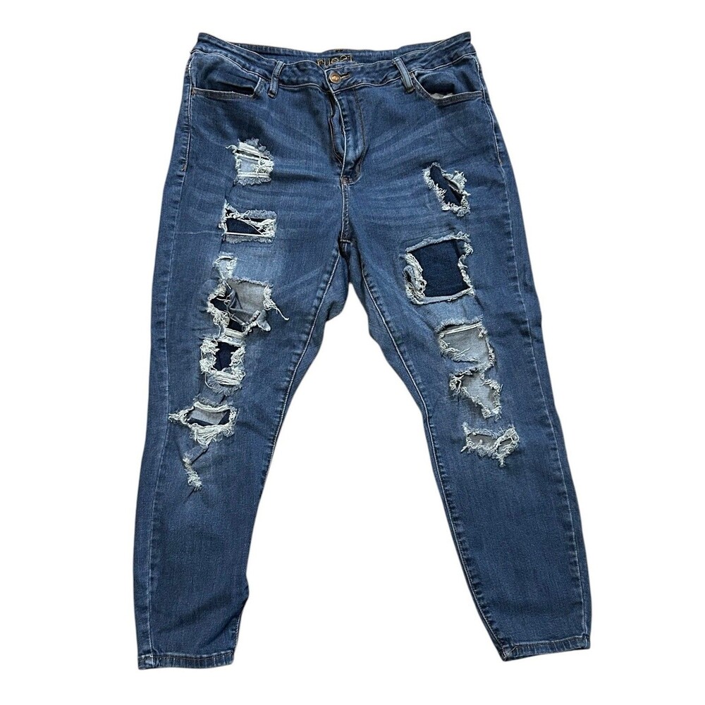 Rue 21 Ankle Jegging Jeans Women’s SZ 20 Distressed Destroyed Mid Rise